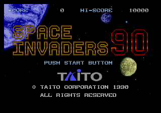 Space Invaders 90 title screen for Sega Mega Drive